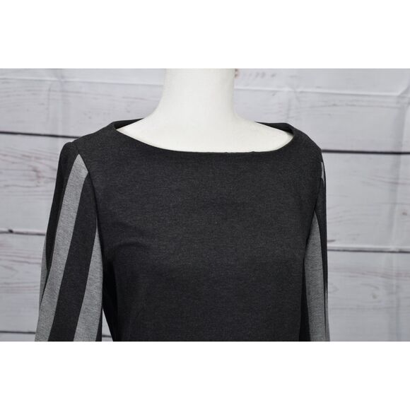 Trina Turk Women's Charcoal Gray Bell Sleeve Hijinx Mini A-Line Dress Size 6 EUC - Picture 6 of 8